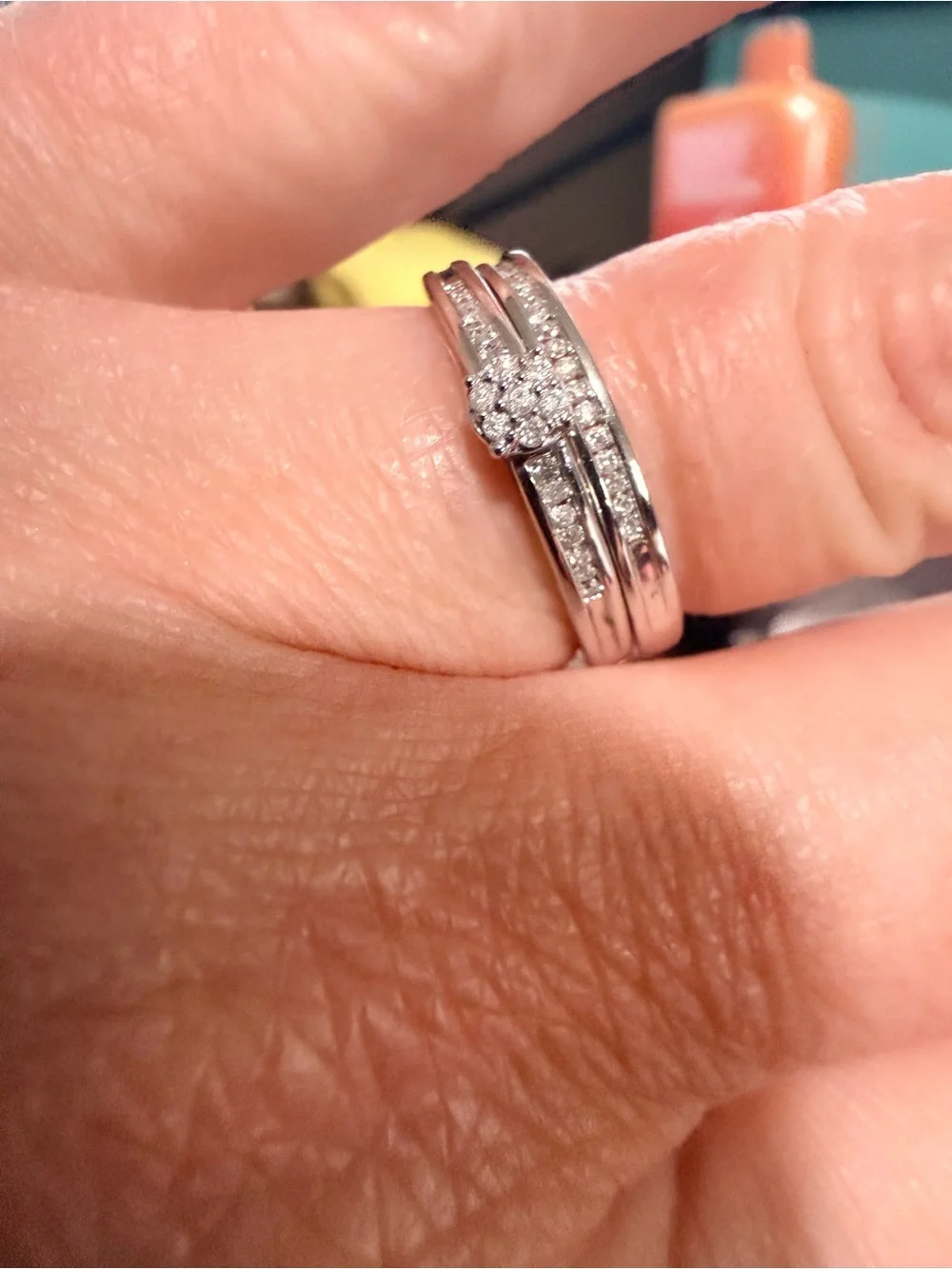 925 Sterling Silver Natural Diamond Bridal Ring Set • 0.50 CTW • Size 6 natural